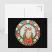 ウロコインコのクリスマスリース Xmas シーズンポストカード (正面/裏面)