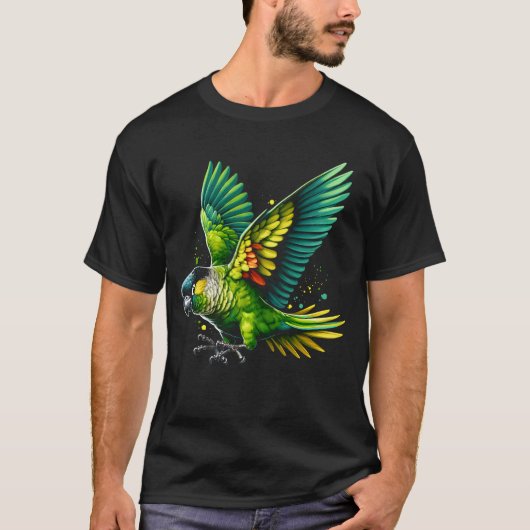 ウロコインコの愛好家 時計 Tシャツ (正面)