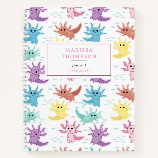 ウロコトカゲの子供たち かわいいサンショウウオのスケッチブック ノートブック (正面)