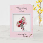 ウロディニーパーソナライズされた – ポーランドの誕生日カード カード (黄色い花)