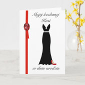 ウロディニーパーソナライズされた – ポーランドの誕生日カード カード (黄色い花)