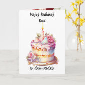 ウロディニーパーソナライズされた – ポーランドの誕生日カード カード (黄色い花)