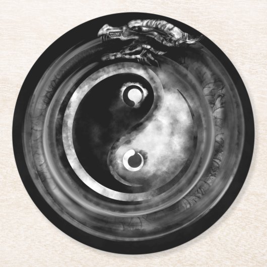 ウロボロスインヤン ラウンドペーパーコースター (正面)