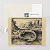 ウロボロス・ドラゴン噛むテールセピア ポストカード (正面/裏面)