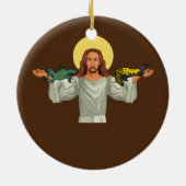 ウロマスチックス爬虫類とげのある尾トカゲGecko Mom セラミックオーナメント (裏面)