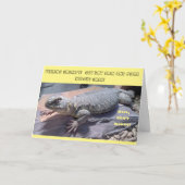 ウロマスティックス爬虫類リザード誕生日カード カード (黄色い花)