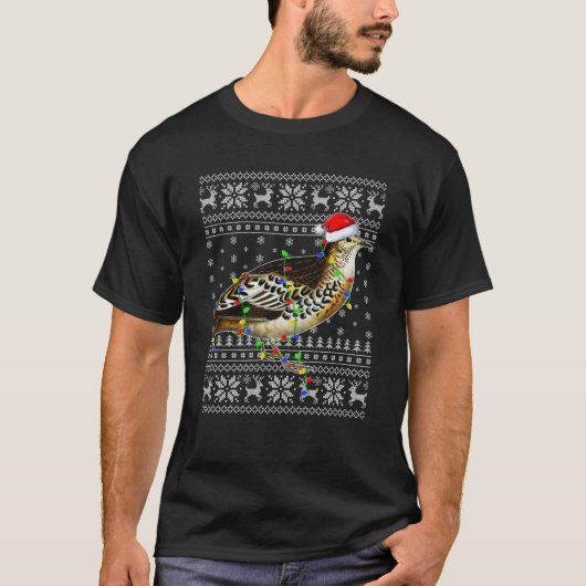 ウワイルバード醜いクリスマスセータースタイルサンタクワイルシャール Tシャツ (正面)