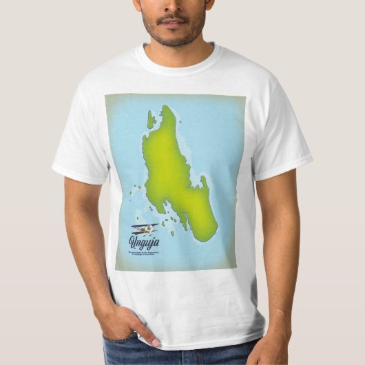 ウングジャ島の旅行地図 Tシャツ (正面)