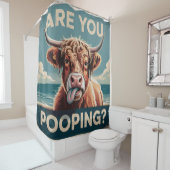 ウンコしてるのか?ハイラおもしろいンド牛 シャワーカーテン (インサイチュ)