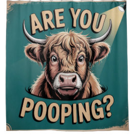 ウンコしてるのか?ハイランドおもしろいカウシャワーカーテン シャワーカーテン