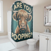 ウンコしてるのか？ハイランドおもしろいカウシャワーカーテン シャワーカーテン (インサイチュ)