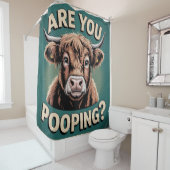 ウンコしてるのか?ハイランドおもしろいカウシャワーカーテン シャワーカーテン (インサイチュ)