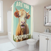 ウンコしてるのか?牛おもしろい術ハイランド牛 シャワーカーテン (インサイチュ)