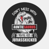 ウンタサウルス恐竜のアウンティ家族と一緒に散らかしてはいけない ラウンドシール (正面)