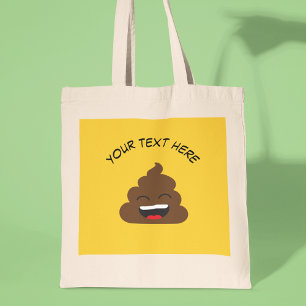 ウンチおもしろい絵文字とメッセージカスタムの表示 トートバッグ