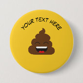 ウンチおもしろい絵文字とメッセージカスタムの表示 缶バッジ (正面)