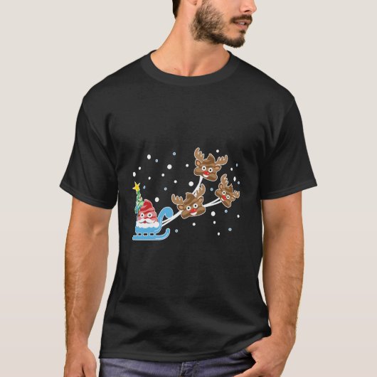 ウンチおもしろい絵文字forクリスマス tシャツ (正面)