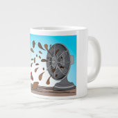 ウンチが扇風機に当たった ジャンボコーヒーマグカップ (正面右)