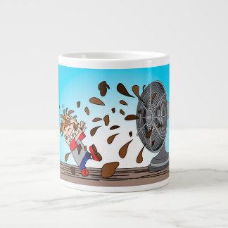 ウンチが扇風機に当たった ジャンボコーヒーマグカップ