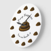 「ウンチが発生した場合に対処できる」カスタマイズ可能な文字 ラージ壁時計 (傾斜)