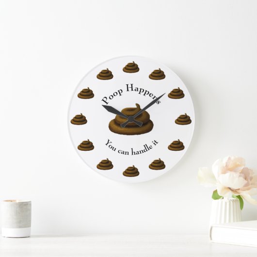 「ウンチが発生した場合に対処できる」カスタマイズ可能な文字 ラージ壁時計 (ホーム)