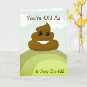 ウンチとして及び丘のバースデー・カードに古いEmoji カード (黄色い花)