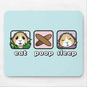 ウンチの睡眠のモルモットのマウスマットを食べて下さい マウスパッド