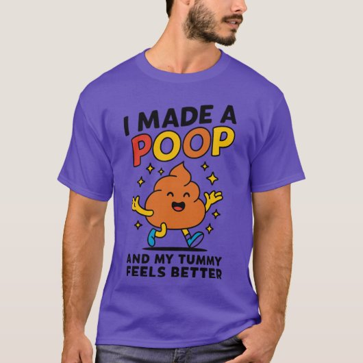 ウンチの面白いミームTシャツ - お腹がすっきり Tシャツ (正面)