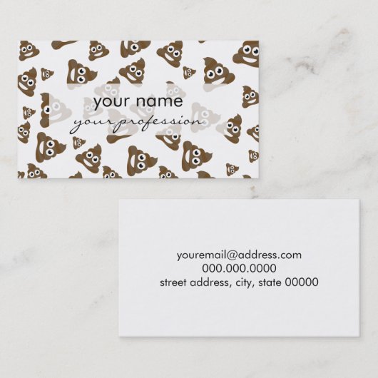 ウンチのEmojiおもしろいでかわいいパターン 名刺 (正面/裏面)