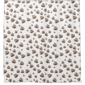 ウンチのEmojiかわいいパターン シャワーカーテン (正面)