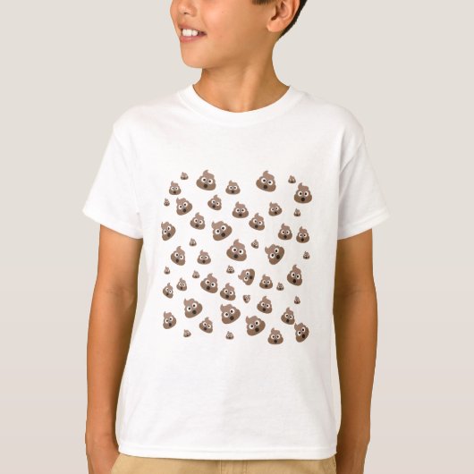 ウンチのEmojiかわいいパターン Tシャツ (正面)