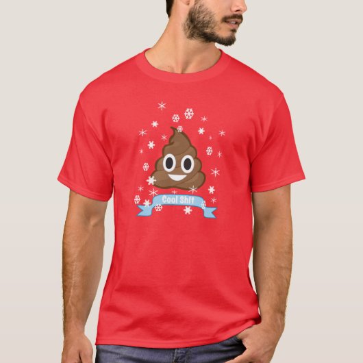 ウンチのEmojiのおもしろいなクリスマスのTシャツ Tシャツ (正面)