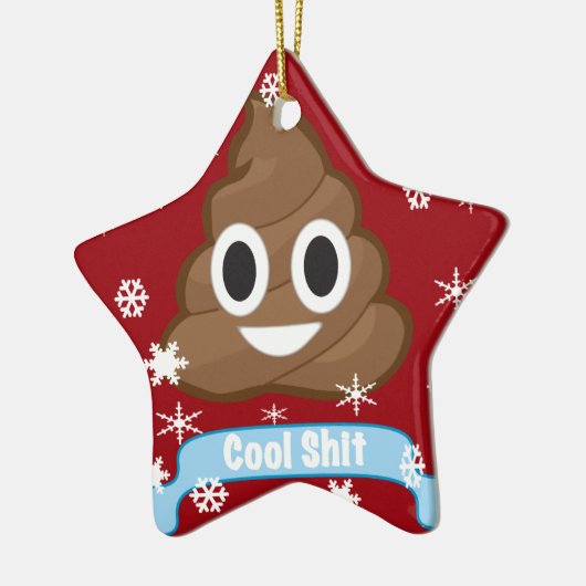 ウンチのEmojiのおもしろいなクリスマスオーナメント セラミックオーナメント (左)