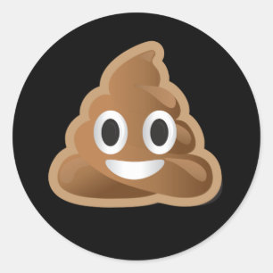ウンチのemojiのステッカー ラウンドシール