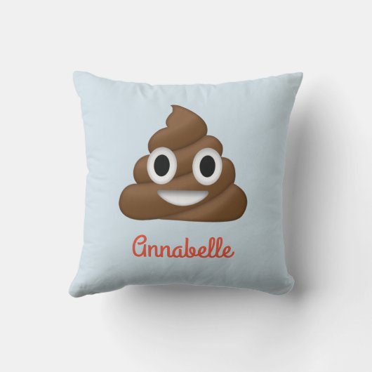 ウンチのEmojiの一流のパーソナライズな枕を加えて下さい クッション (裏面)