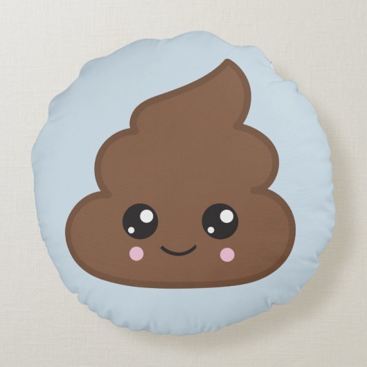 ウンチのEmojiの装飾的な円形の装飾用クッション ラウンドクッション (裏面)