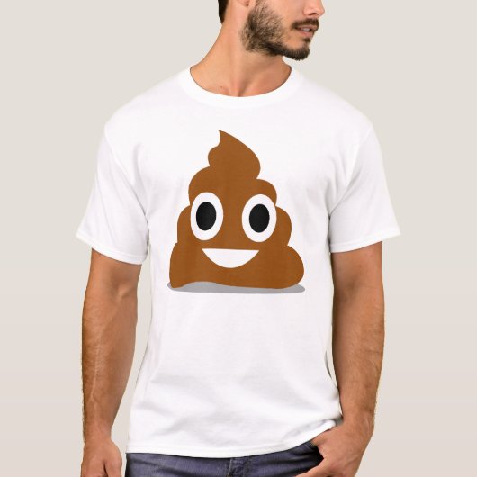 ウンチのEmojiの顔文字のおもしろいなワイシャツ Tシャツ (正面)