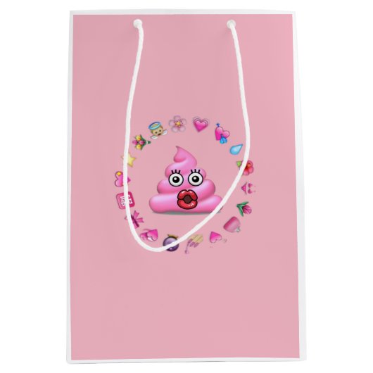 ウンチのemoji ミディアムペーパーバッグ (正面)