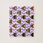 ウンチのEmojisの紫色のパターン(の模様が)あるなパズル ジグソーパズル (縦)