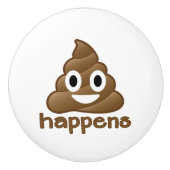 ウンチはEmoji起こります セラミックノブ (正面)