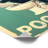 「ウンチをしてるのか？」 黒おもしろい猫 ポスター (角)