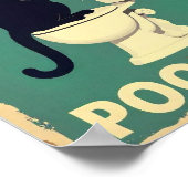 「ウンチをしてるのか?」 黒おもしろい猫 ポスター (角)