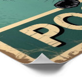 「ウンチをしてるのか？」 黒おもしろい猫 ポスター (角)