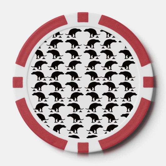 ウンチをする犬の面白いデザイン ポーカーチップ (正面)