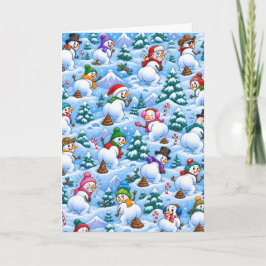 ウンチをする雪だるまのクリスマス シーズンカード