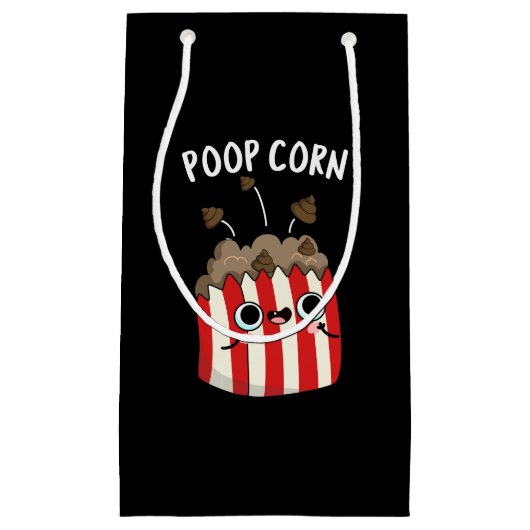 ウンチコーンおもしろいコーポップ・アートのンプンダークBG スモールペーパーバッグ (正面)