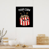 ウンチコーンおもしろいコーポップ・アートのンプンダークBG ポスター (キッチン)