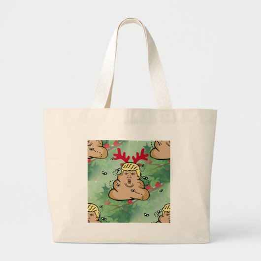 ウンチトナディドナルド切り株 ラージトートバッグ (正面)