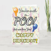 ウンチバルーンケーキおもしろい子供の誕生日 カード (正面)
