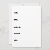 ウンチパーティーおもしろいかわいい女の子の誕生日 招待状 (裏面)